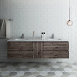 Fresca Formosa 72" Wall Hung Double Sink Modern Bathroom Cabinet w/ Top  Sinks | FCB31-301230ACA-CWH-U