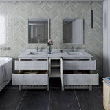 Fresca Formosa 72" Rustic White Modern Floor Standing Open Bottom Double Sink Bathroom Vanity | FCB31-301230RWH-FS-CWH-U