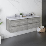 Fresca Formosa 60" Ash Modern Wall Hung Double Sink Bathroom Vanity | FCB31-3030ASH-CWH-U
