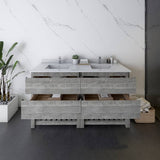 Fresca Formosa 60" Ash Modern Floor Standing Open Bottom Double Sink Bathroom Vanity | FCB31-3030ASH-FS-CWH-U