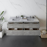 Fresca Formosa 58" Ash Modern Wall Hung Double Sink Bathroom Base Cabinet | FCB31-3030ASH