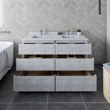 Fresca Formosa 58" Rustic White Modern Freestanding Double Sink Bathroom Base Cabinet | FCB31-3030RWH-FC