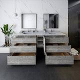 Fresca Formosa 84" Ash Modern Floor Standing Double Sink Bathroom Vanity | FCB31-361236ASH-FC-CWH-U
