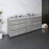 Fresca Formosa 84" Ash Modern Floor Standing Double Sink Bathroom Vanity | FCB31-361236ASH-FC-CWH-U