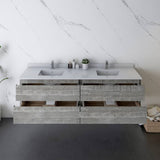 Fresca Formosa 72" Ash Modern Wall Hung Double Sink Bathroom Vanity | FCB31-3636ASH-CWH-U