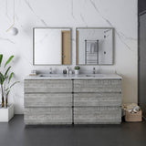Fresca Formosa 70" Ash Modern Freestanding Double Sink Bathroom Base Cabinet | FCB31-3636ASH-FC