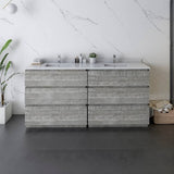Fresca Formosa 70" Ash Modern Freestanding Double Sink Bathroom Base Cabinet | FCB31-3636ASH-FC