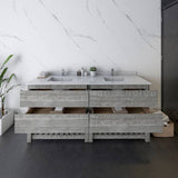 Fresca Formosa 72" Ash Modern Floor Standing Open Bottom Double Sink Bathroom Vanity | FCB31-3636ASH-FS-CWH-U