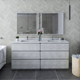 Fresca Formosa 70" Rustic White Modern Freestanding Double Sink Bathroom Base Cabinet | FCB31-3636RWH-FC