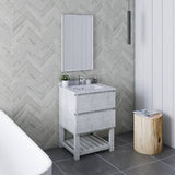 Fresca Formosa 24" Rustic White Modern Floor Standing Open Bottom Bathroom Vanity | FCB3124RWH-FS-CWH-U