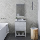 Fresca Formosa 24" Rustic White Modern Floor Standing Open Bottom Bathroom Vanity | FCB3124RWH-FS-CWH-U