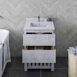 Fresca Formosa 23" Rustic White Modern Floor Standing Open Bottom Bathroom Base Cabinet | FCB3124RWH-FS