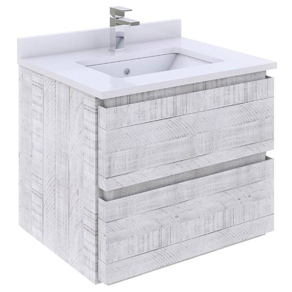 Fresca Formosa 23" Rustic White Modern Wall Hung Bathroom Base Cabinet | FCB3124RWH
