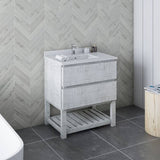 Fresca Formosa 30" Rustic White Modern Floor Standing Open Bottom Bathroom Vanity | FCB3130RWH-FS-CWH-U