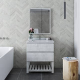 Fresca Formosa 30" Rustic White Modern Floor Standing Open Bottom Bathroom Vanity | FCB3130RWH-FS-CWH-U