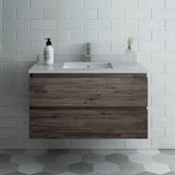 Fresca Formosa 36" Wall Hung Modern Bathroom Cabinet w/ Top  Sink | FCB3136ACA-CWH-U
