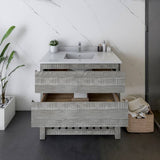 Fresca Formosa 36" Ash Modern Floor Standing Open Bottom Bathroom Vanity | FCB3136ASH-FS-CWH-U