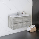 Fresca Formosa 35" Ash Modern Wall Hung Bathroom Base Cabinet | FCB3136ASH