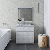 Fresca Formosa 36" Rustic White Modern Floor Standing Bathroom Vanity | FCB3136RWH-FC-CWH-U