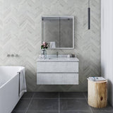 Fresca Formosa 35" Rustic White Modern Wall Hung Bathroom Base Cabinet | FCB3136RWH