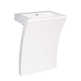 Fresca Quadro 23" White Pedestal Sink