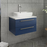 Lucera Modern 24" Royal Blue Wall Hung Vessel Sink Bathroom Vanity | FCB6124RBL-VSL-CWH-V