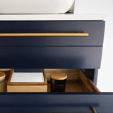 Lucera 24" Royal Blue Modern Wall Hung Vessel Sink Bathroom Cabinet | FCB6124RBL-VSL