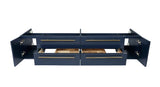 Lucera 72" Royal Blue Modern Wall Hung Double Undermount Sink Bathroom Cabinet | FCB6172RBL-UNS