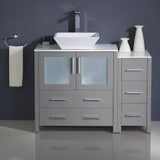 Fresca Torino 42" Gray Modern Bathroom Cabinets w/ Top & Vessel Sink