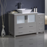 Fresca Torino 48" Gray Modern Bathroom Cabinets w/ Top & Vessel Sink