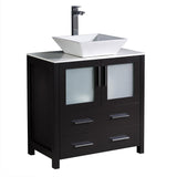 Fresca Torino 30" Espresso Modern Bathroom Cabinet w/ Top & Vessel Sink