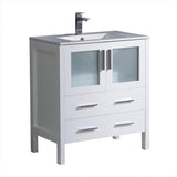 Fresca Torino 30" White Modern Bathroom Cabinet w/ Integrated Sink