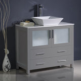 Fresca Torino 36" Gray Modern Bathroom Cabinet w/ Vessel Sink