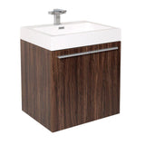 Fresca Alto 23" Walnut Modern Bathroom Cabinet w/ Integrated Sink