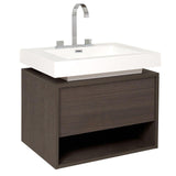 Fresca Potenza Gray Oak Modern Bathroom Cabinet w/ Vessel Sink