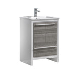 Fresca Allier Rio 24" Ash Gray Modern Bathroom Cabinet w/ Sink