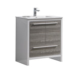 Fresca Allier Rio 30" Ash Gray Modern Bathroom Cabinet w/ Sink