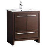 Fresca Allier 30" Wenge Brown Modern Bathroom Cabinet w/ Sink