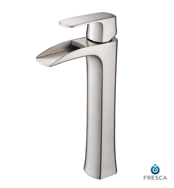 Fresca Fortore Single Hole Vessel Mount Bathroom Vanity Faucet - Brushed Nickel
