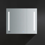 Fresca Tiempo 36" Wide x 30" Tall Bathroom Medicine Cabinet w/ LED Lighting
