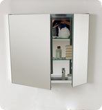 Fresca 30" Wide x 26" Tall Bathroom Medicine Cabinet w/ Mirrors