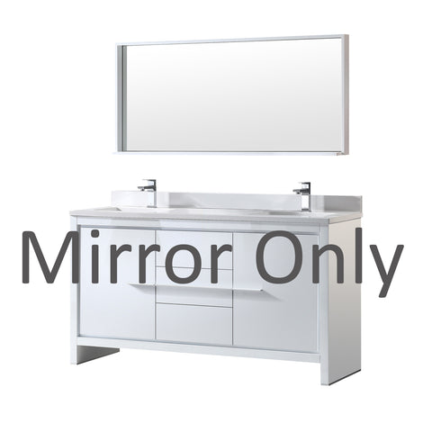 Fresca Allier 48" White Modern Double Sink Bathroom Vanity Mirror Only