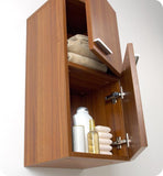 Fresca Teak Bathroom Linen Side Cabinet w/ 2 Storage Areas