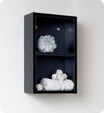 Fresca Black Bathroom Linen Side Cabinet w/ 2 Open Storage Areas