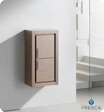 Fresca Allier Gray Oak Bathroom Linen Side Cabinet w/ 2 Doors