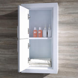 Fresca Allier White Bathroom Linen Side Cabinet w/ 2 Doors