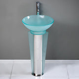 Fresca Vitale 17" Modern Glass Bathroom Vanity w/ Mirror