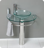 Fresca Attrazione 30" Modern Glass Bathroom Vanity w/ Frosted Edge Mirror