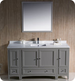 Fresca Oxford 60" Gray Traditional Bathroom Vanity