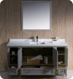 Fresca Oxford 60" Gray Traditional Bathroom Vanity